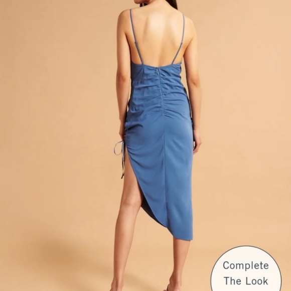 Abercrombie & Fitch - Asymmetrical Cinched Midi Dress - Size M  (NWT) - Picture 5 of 14